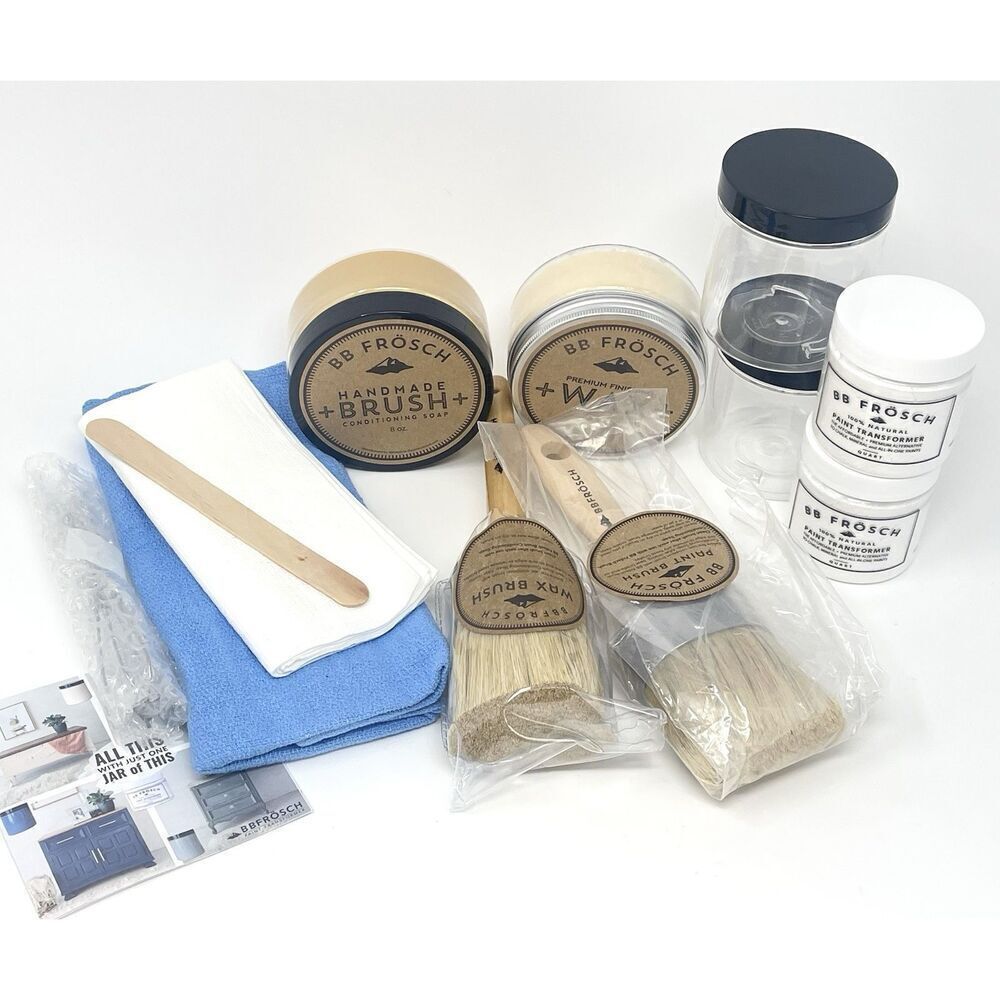 BB Frosch Paint Transformer Brush Bundle Set Kit Chalk Wax Finish Furniture